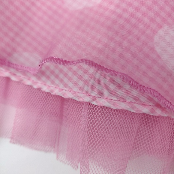 Pretty in Pink gingham satin tulle toddler dress - Picture 2 of 7